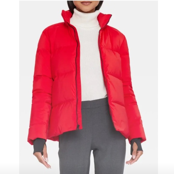 Theory Jackets & Blazers - NWT Theory Women’s Carmine Red Stand Puffer Jacket Size Small (Brand New)
